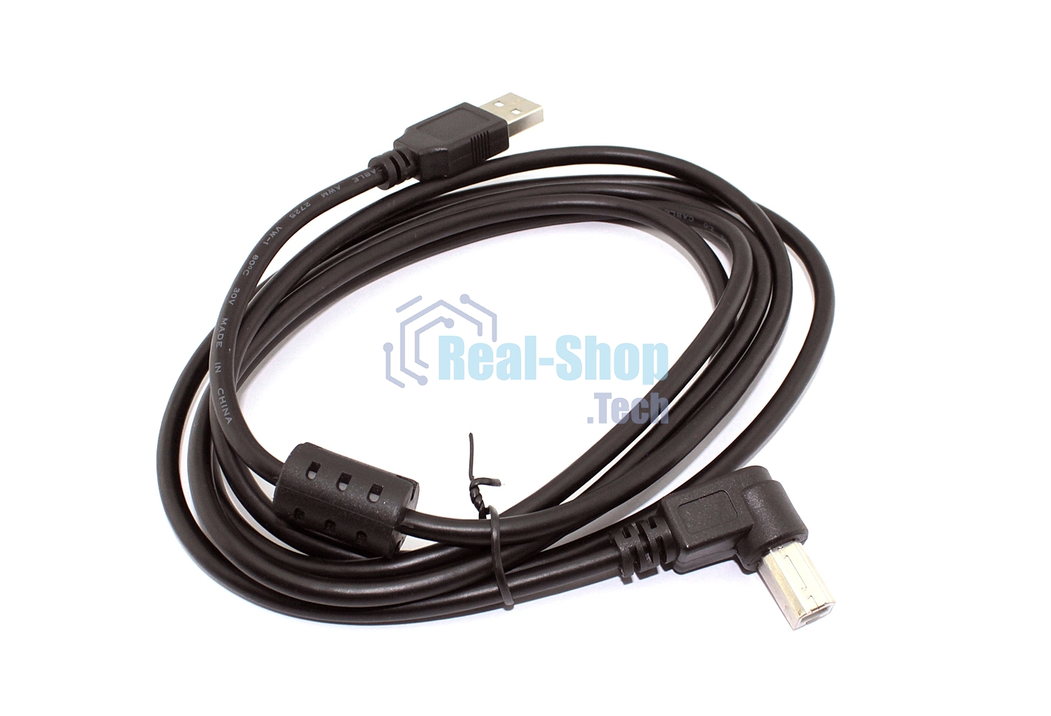 Кабель USB 2.0 на USB-B угол влево 3 м