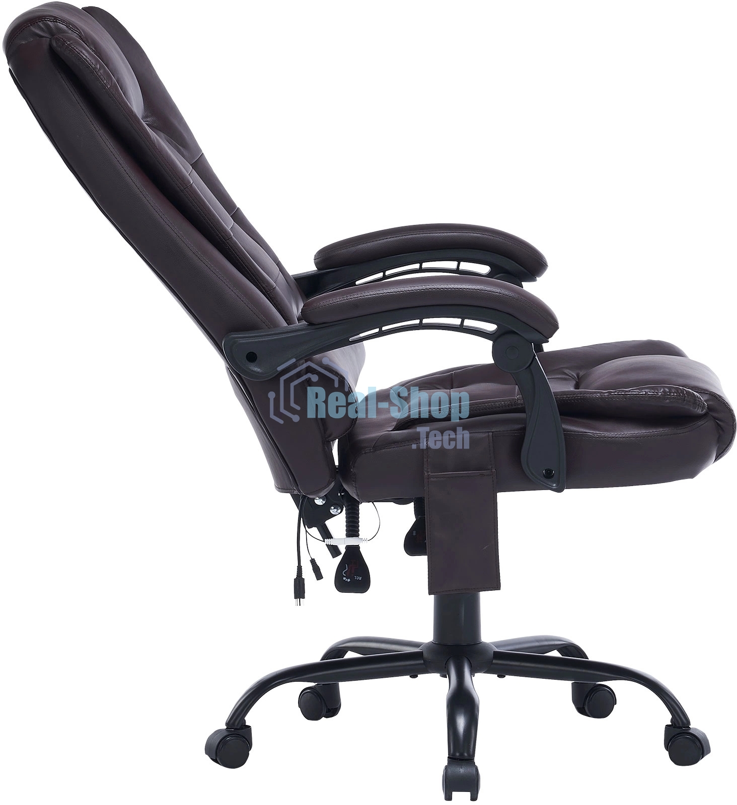 Кресло компьютерное Cactus CS-CHR-OC03M-BR темно-коричневый, эко.кожа, с подголовником