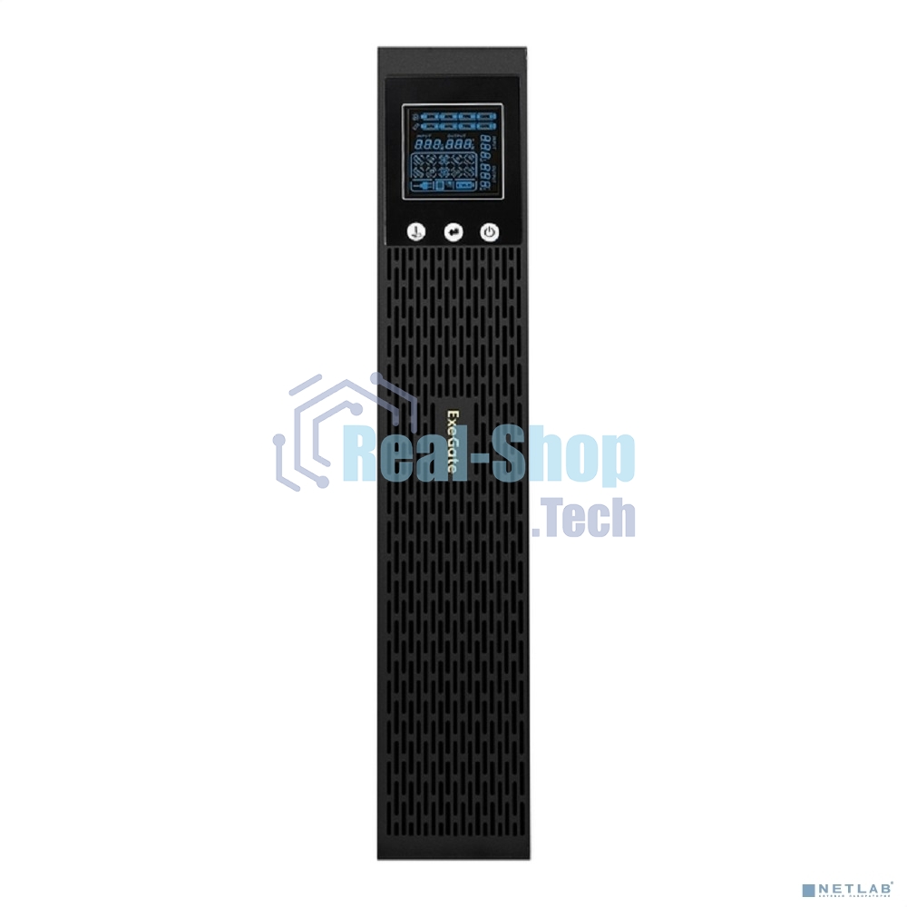 Источник бесперебойного питания Pure Sine Wave ExeGate SinePower UHB-2000.LCD.AVR.1SH.4C13.RJ.USB.2U 2000VA/1600W, LCD, AVR, 1*Schuko+4*C13, RJ45/11, USB, Rackmount 2U/Tower, металлический корпус, черный