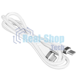 Кабель PERFEO USB C вилка - C вилка, 60W, белый, 1 м, POWER (C1104)