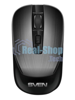 Мышь беспроводная SVEN RX-380W серый металлик, 1600 dpi, радиоканал, USB, кнопки - 4
