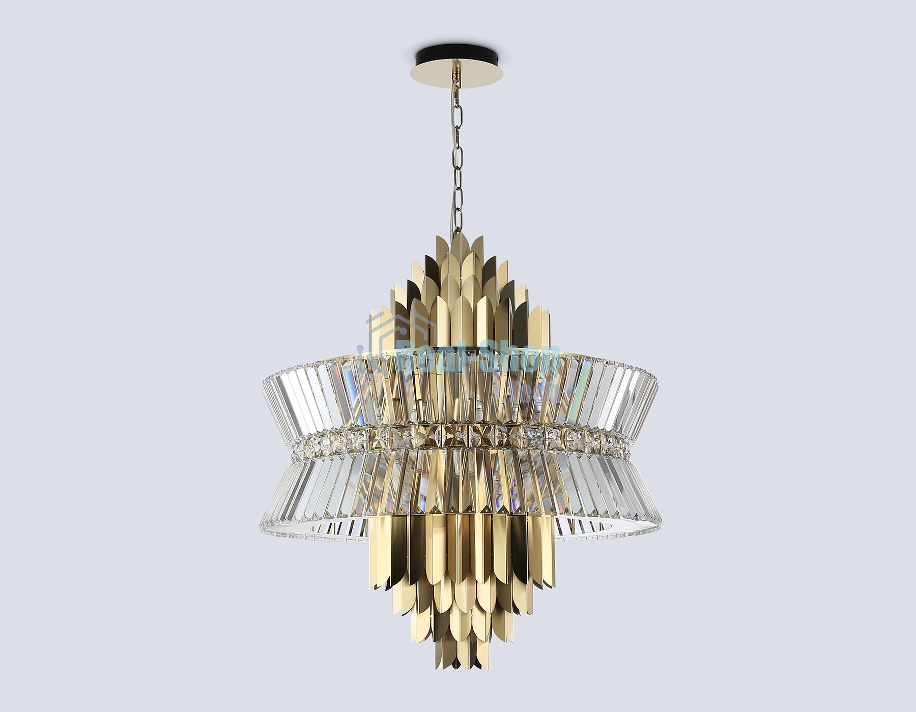 Люстра Ambrella light LH41023/18 BS/CL латунь/прозрачный E14*18 max 40W D700*750