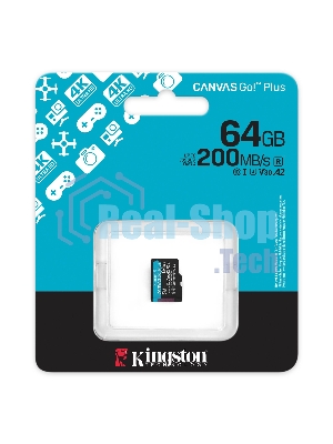 Флеш карта microSDXC 64Gb Kingston SDCG4/64GbSP Canvas Go! Plus V30 A2 w/o adapter