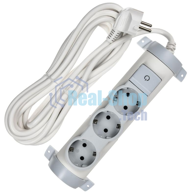 Удлинитель У03К 3 места 2P+PE 5м 3х1,5мм2 16А белый COMFORT