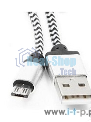 Кабель Gembird USB 2.0 Cablexpert AM/microBM 5P, 1м, нейлоновая оплетка, алюминиевые разъемы, серебристый, пакет