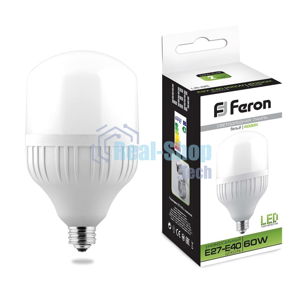 Лампа светодиодная Feron LB-65 60W 230V E27-E40 4000K