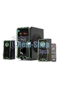 Акустическая система Dialog Progressive AP-222B BLACK - акустические колонки 2.1, 30W+2*10W RMS, Bluetooth, USB/SD reader