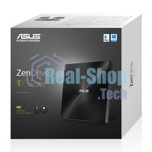 Оптический привод DVD-RW Asus SDRW-08U9M-U черный USB slim ultra slim M-Disk Mac внешний RTL