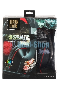 Гарнитура проводная Qumo Arsenal GHS 0016, стереогарнитура, подсветка, USB