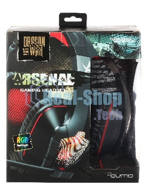 Гарнитура QUMO Arsenal чёрный, проводная, USB, подсветка