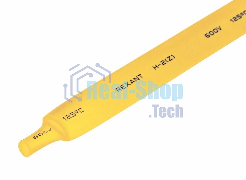 Термоусаживаемая трубка Rexant 9,0/4,5 мм, желтая, упаковка 50 шт. по 1 м