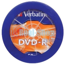Диск DVD-R Verbatim 4.7Gb 16x Cake Box (50шт) (43731)