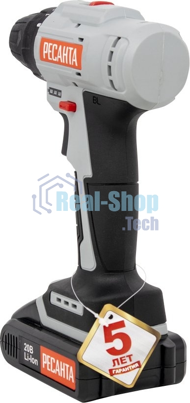 Дрель-шуруповерт аккумуляторная Ресанта ДА-20-2ЛК-Б 75/14/10, Аккумуляторная, 20В, 2 АКБ, Кейс
