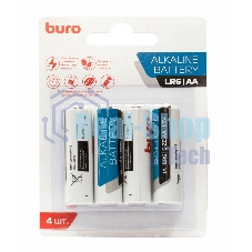 Батарея Buro Alkaline LR6 AA (4шт) блистер