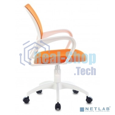 Кресло компьютерное Бюрократ CH-W695NLT TW-38-3 TW-96-1 оранжевый, сетка/ткань, крестовина пластик, пластик белый