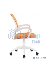 Кресло компьютерное Бюрократ CH-W695NLT TW-38-3 TW-96-1 оранжевый, сетка/ткань, крестовина пластик, пластик белый