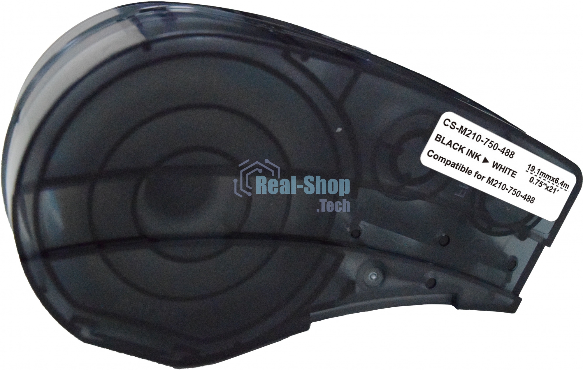 Картридж ленточный Cactus CS-M210-750-488 черный шрифт, белый фон, 19.1мм, 6.4м для Brady M210/M211/M210-LAB