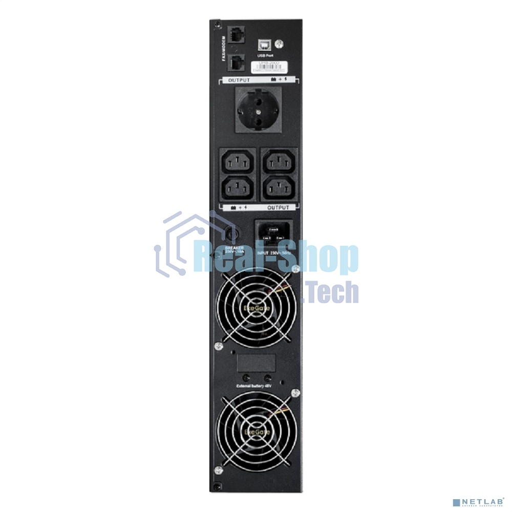 Источник бесперебойного питания Pure Sine Wave ExeGate SinePower UHB-2000.LCD.AVR.1SH.4C13.RJ.USB.2U 2000VA/1600W, LCD, AVR, 1*Schuko+4*C13, RJ45/11, USB, Rackmount 2U/Tower, металлический корпус, черный