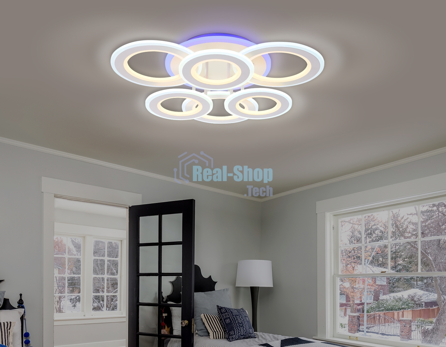 Потолочный светодиодный светильник FA8805 WH белый 174W 550*550*130 (ПДУ РАДИО 2.4)