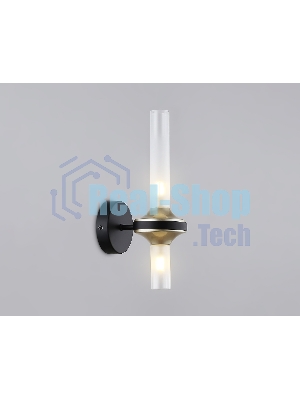 Настенный светильник Ambrella light LH55355/2 BK/CGD/CL черный/золото/прозрачный G9/2 max 30W 150*100*320