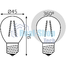 Лампа филам. Gauss Filament 10Вт цок.:E27 шар св.свеч.бел.теп. (упак.:1шт) (52210)
