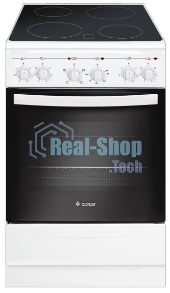Плита электрическая Gefest 5160-01 0033 белый, конфорок 4 электрических, духовка 55 л, 50 см x 85 см x 58.5 см