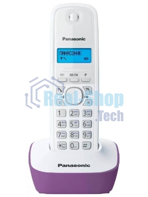 Телефон беспроводной (DECT) Panasonic KX-TG1611RUF (сиреневый) АОН, Caller ID,12 мелодий звонка,подсветка дисплея,поиск трубки