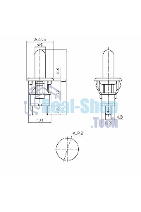 Выключатель-кнопка Rexant 250V 2.5А (2с) ON-(OFF) Б/Фикс белый (мебельная)