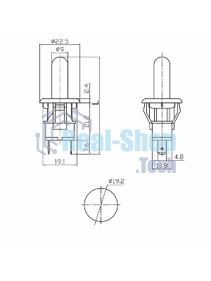 Выключатель-кнопка Rexant 250V 2.5А (2с) ON-(OFF) Б/Фикс белый (мебельная)