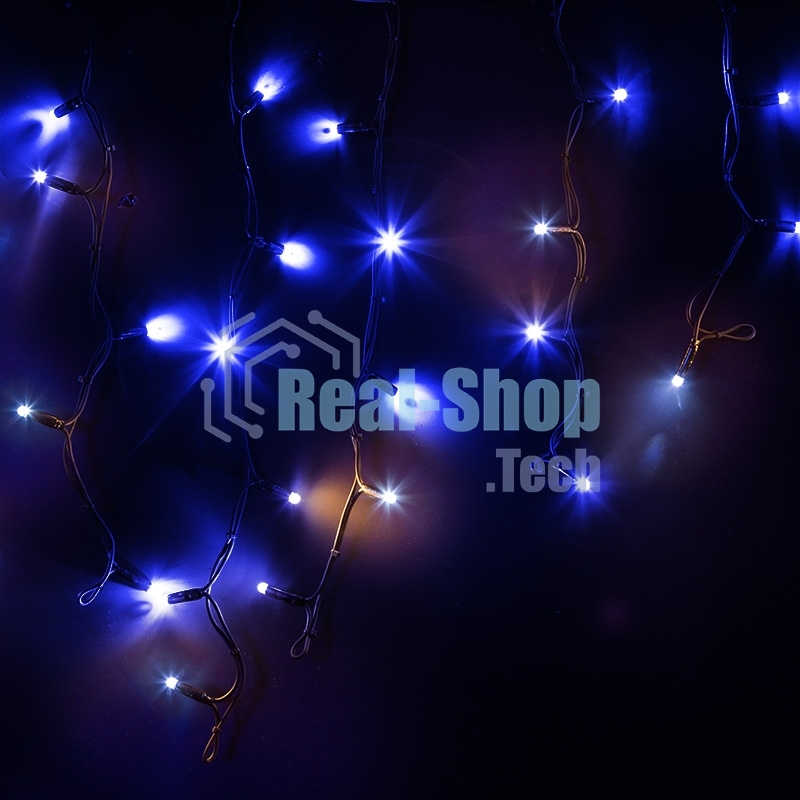 Гирлянда Neon-night Айсикл (бахрома) светодиодный, 4,0 х 0,6 м, с эффектом мерцания, черный провод 