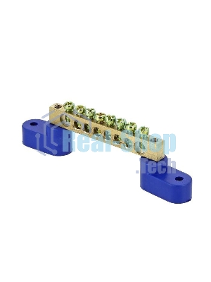 Шина нулевая N 6х9 8 отвер. латунь 2 син. угловых изолятора PROxima EKF sn0-63-08-2