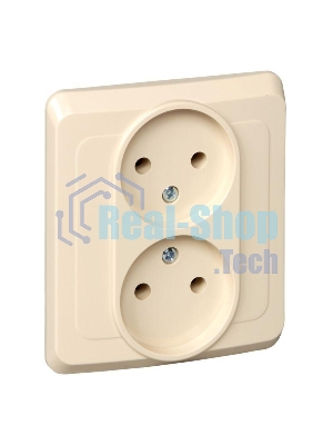 Розетка 2-м СП Этюд 16А IP20 без заземл. крем. SchE PC16-005K