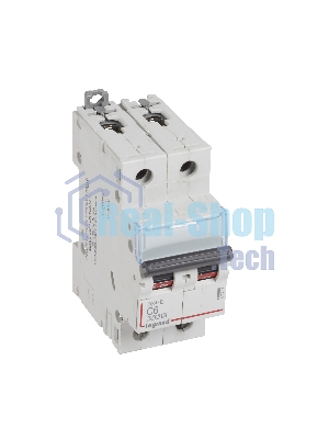Выключатель автоматический модульный 2п C 6А 6кА DX3-E Leg 407274