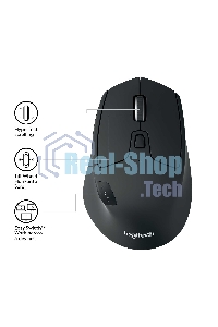 Мышь беспроводная Logitech M720 Triathlon черный, 1000 dpi, радиоканал, Bluetooth, USB, кнопки - 8