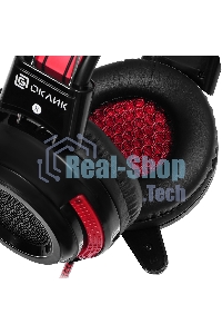 Наушники Oklick HS-G300 черный/красный 2.2 м мониторы оголовье (AH-V1)