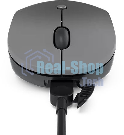 Мышь беспроводная Lenovo Go серый, 2400 dpi, радиоканал, USB-C, кнопки - 3