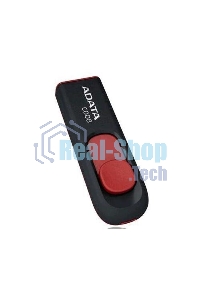 Флешка USB ADATA Classic C008 (AC008-16G-RKD), 16Gb, USB 2.0, R/W 30/6, черный/красный