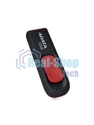 Флешка USB ADATA Classic C008 (AC008-16G-RKD), 16Gb, USB 2.0, R/W 30/6, черный/красный