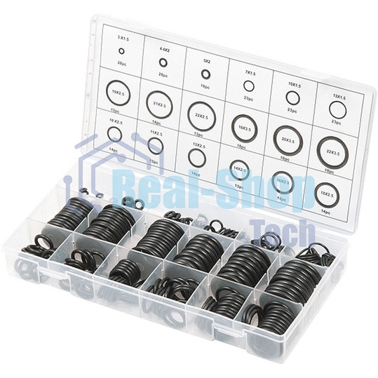 Набор резиновых уплотнительных прокладок Сибртех, D 3 - 23 мм, 279 предметов