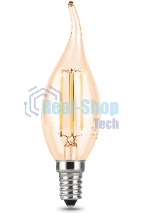 Лампа светодиодная Gauss Filament Свеча на ветру E14 5Вт 4100К Golden