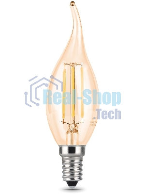 Лампа светодиодная Gauss Filament Свеча на ветру E14 5Вт 4100К Golden