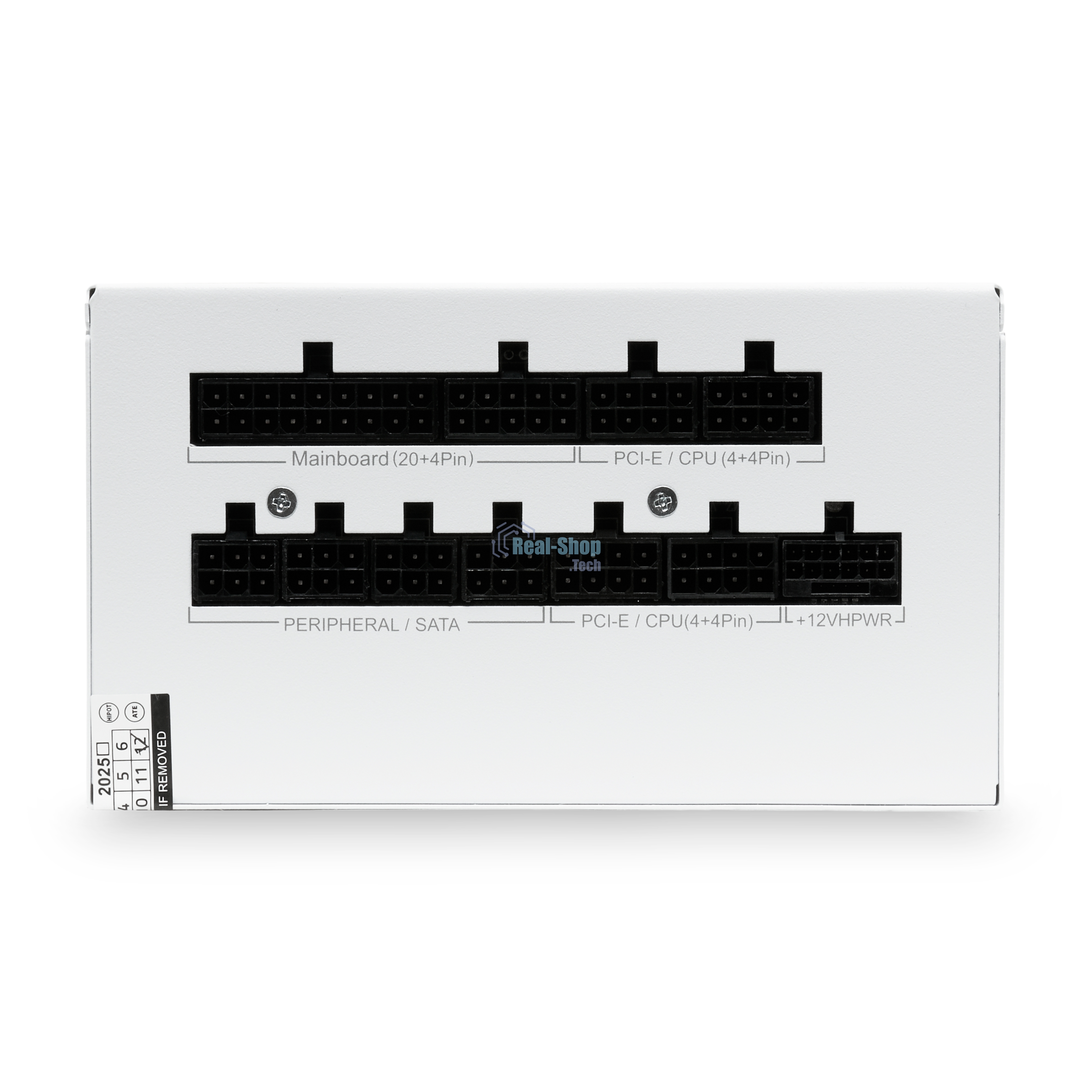 Блок питания HSPD, 850W 80 PLUS Gold (ATX, 3.1, PCIe 5.1, Full modular, 1x24(20+4)pin mesh 550мм, 2xCPU 8(4+4)pin 700мм, 2xPCIe*2 8(6+2)pin 600+150мм, 1x12VHPWR PCIe 5.1 12+4pin 600W 600мм, 3xSATA*3 450+150+150мм, 1xMOLEX4pin*3 450+150+150мм, Active, 120x120мм, 150x140x86мм, APFC, OVP, UVP, SCP, OCP, OTP, OPP, NLO, SIP, белый)
