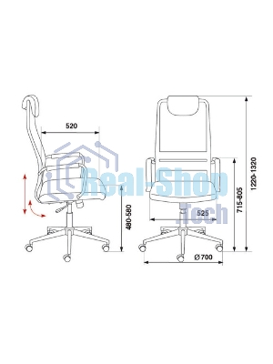 Кресло Бюрократ KB-9N/DG/TW-12 TW-01 TW-11 серый, сетка