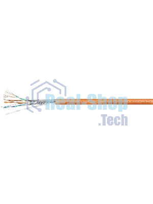 Кабель информационный Cabeus SSTP-4P-CAT.7-PATCH-IN-LSZH кат.7 S/FTP 4 пары 0.55AWG LSZH внутренний 305м оранжевый