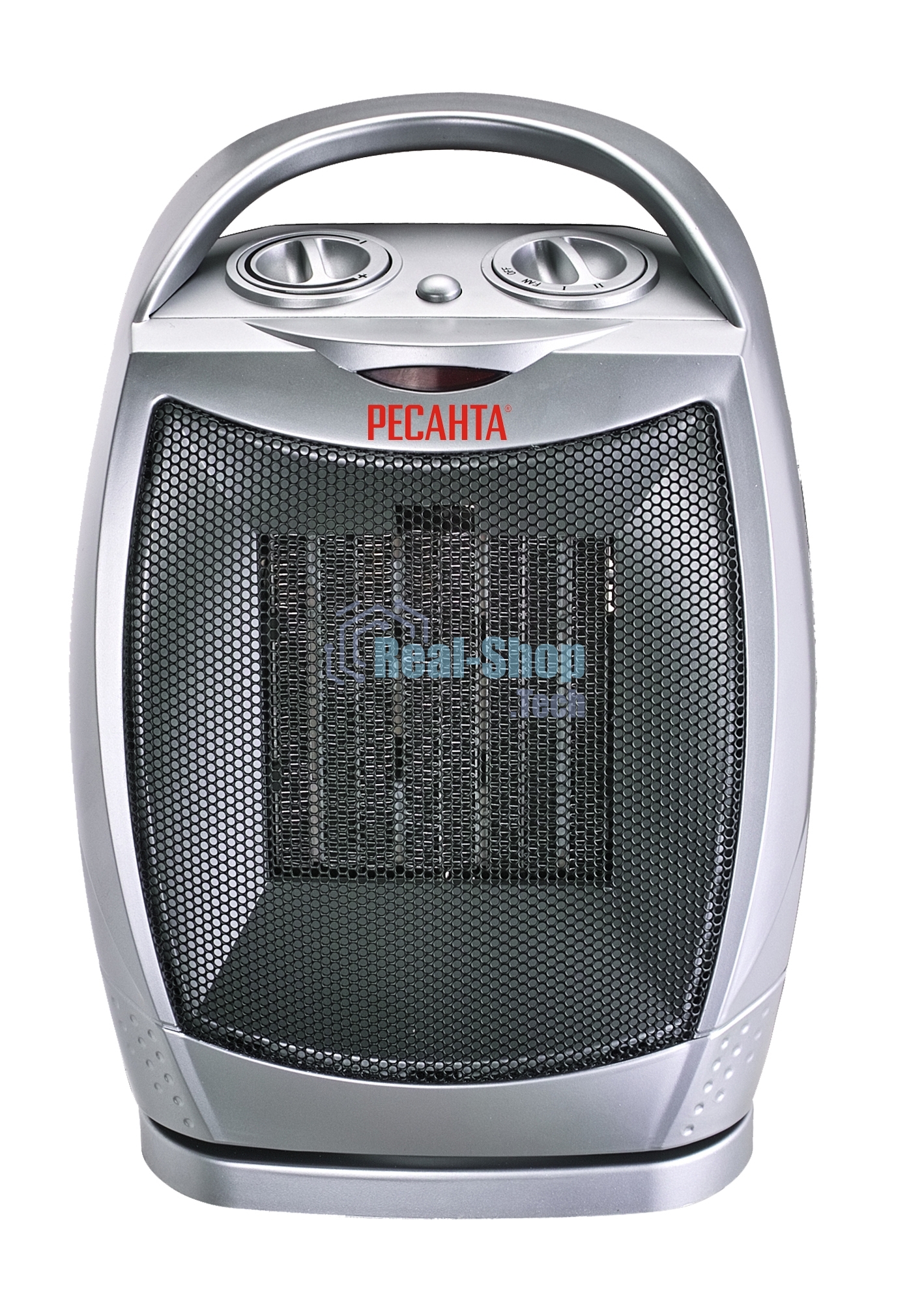 Тепловентилятор Ресанта ТВК-2, серебристый, 900/1800 Вт, 18 м2, термостат, поворот корпуса 67/2/4