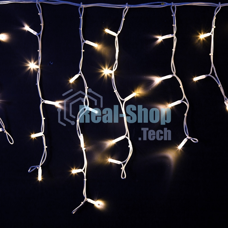 Гирлянда Neon-night Айсикл (бахрома) светодиодный, 4,0 х 0,6 м, белый провод каучук, 230 В, диоды белые, 128 LED