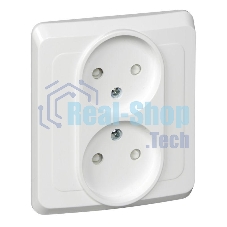 Розетка 2-м СП Этюд 16А IP20 защ. шторки без заземл. бел. SchE PC16-006B Розетка 2-м СП Этюд 16А IP20 защ. шторки без заземл. бел. SchE PC16-006B
