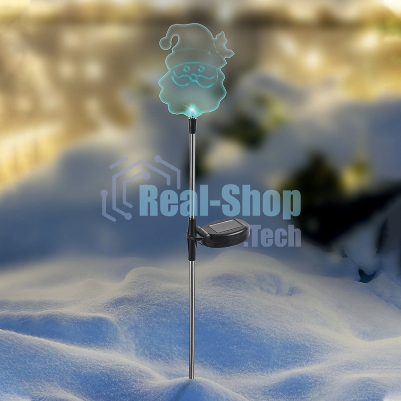 Светильник светодиодный Lamper Добрый Санта с солнечной панелью и аккумулятором, переливчатое свечение мультиколор