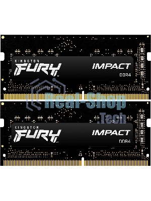 Оперативная память Kingston Fury Impact, DDR4, 16GB (2x8GB), 3200MHz, CL20, SO-DIMM