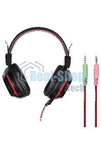 Наушники Oklick HS-G300 черный/красный 2.2 м мониторы оголовье (AH-V1)